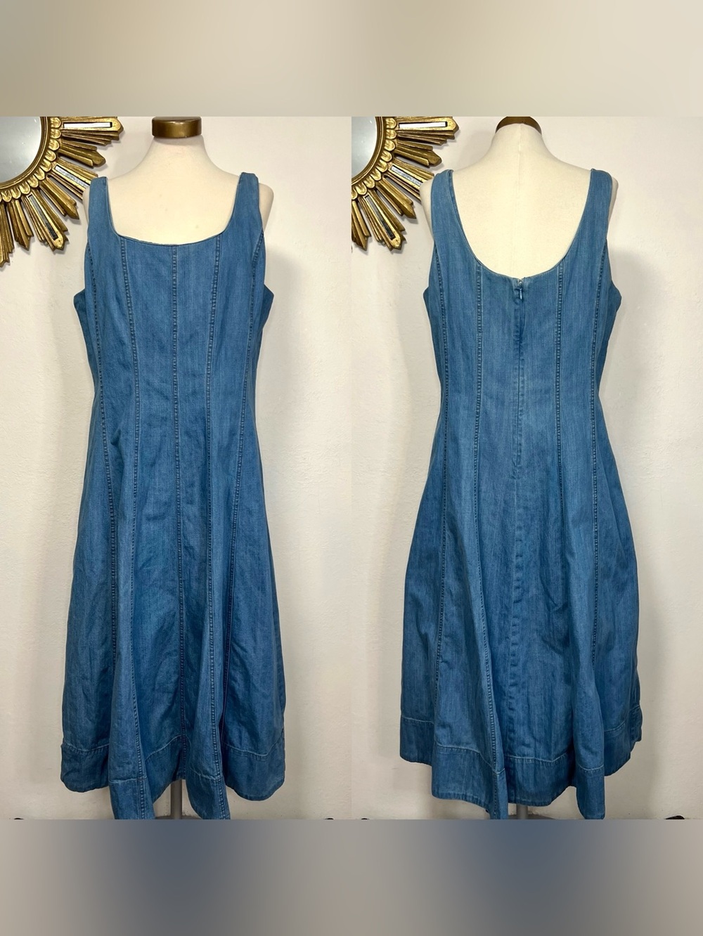 Banana Republic Denim Seamed Midi Dress